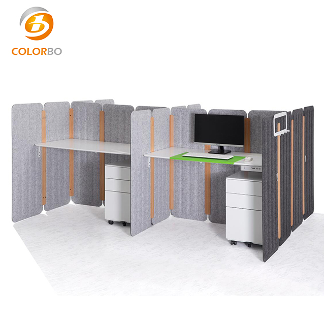 PET-WS-01P Büromöbel Schreibtisch Workstation aus PET Akustikschirm